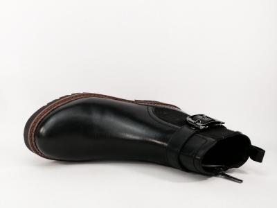 Bottines noires femme à talon cuir souple confortable tendance destockage CARMELA 162491 à pas cher