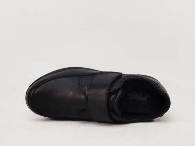 Chaussure homme pieds larges cuir noir à scratch grand confort destockage IMAC 851470