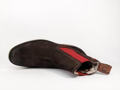 Chelsea boot cuir marron effet vieilli destockage CDV shoes chic et confortable