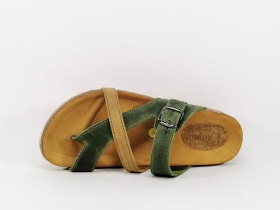 Mule tout cuir vert ARTPELLE 16034 fabriquée en Espagne pour femme