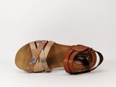 Sandale compensée en cuir fabriquée en Espagne JORDANA 2959 femme