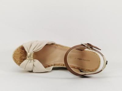 Sandale beige chic compensé en corde TOM TAILOR 3290211 femme