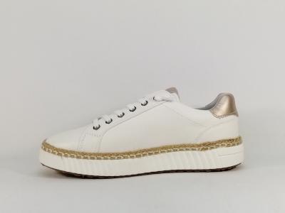 Basket élégante femme sans lacets confortable blanche TOM TAILOR 9590330001