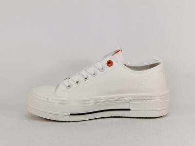 Basket femme toile blanche confortable tendance destockage REFRESH 172817 à pas cher