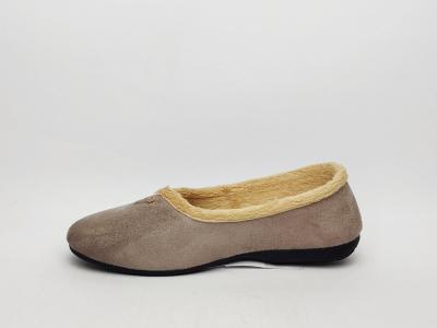 Chausson ballerine femme à pas cher tendance velours taupe NOCTIS bodega