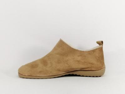 Chausson fourré laine femme chaud et confortable camel SOCA 0362 à pas cher