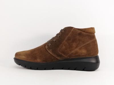 Chaussure femme pieds sensibles grand confort cuir souple marron destockage IMAC 455861