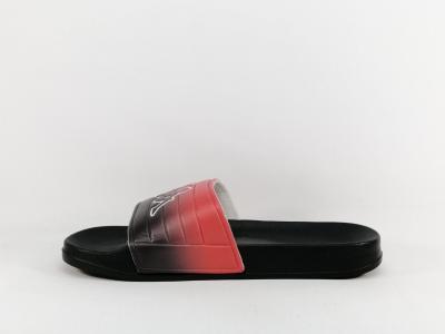 Claquette de plage homme à pas cher noir rouge tendance destockage KAPPA logo noles