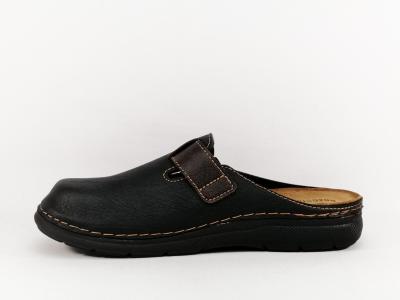 Sabot homme confortable noir semelle cuir amovible à pas cher ROADSIGN idaho