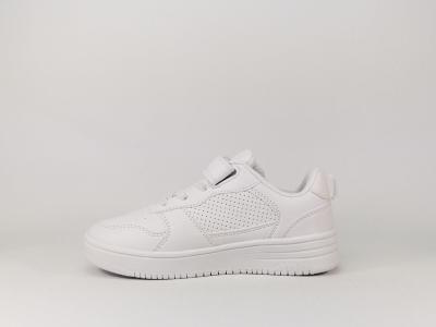 Sneakers tendance simili cuir blanc NY destockage à pas cher pour enfant
