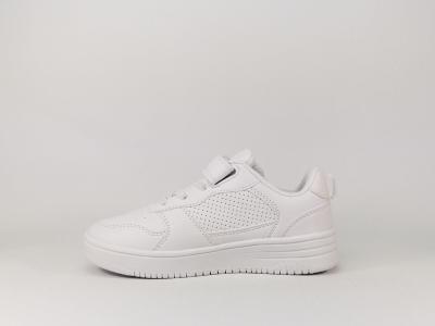 Sneakers tendance simili cuir blanc NY destockage à pas cher pour enfant