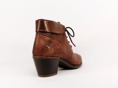 Bottine femme en simili cuir camel chic RIEKER Y2131 à talon