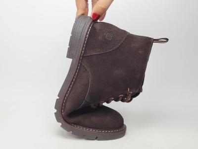 Bottine homme en daim marron cuir souple confortable destockage LONDONS LIFE 162676