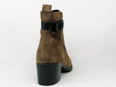 Bottine TAMARIS 25114 chic à talon cuir nubuck camel confortable pour femme