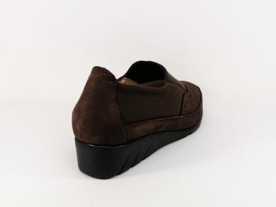 Mocassins pieds sensible femme cuir marron destockage LUXAT Emane