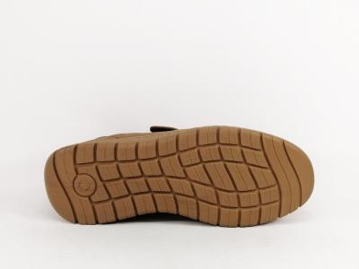 Chaussure homme à scratch pas cher confortable pour pieds larges SWEET'R jacek camel