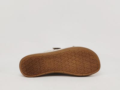 Claquette femme confortable semelle cuir tendance MORAN'S drure blanc compensé à pas cher