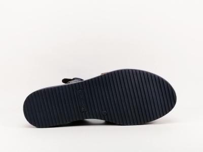 Sandale compensée tendance en cuir marine TAMARIS 28208 pour femme