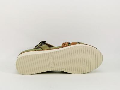 Sandale TAMARIS 28208 en cuir vert semelle compensée confort femme 