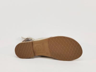 Sandales dorées femme plates croisées en cuir souple confortable et chic TAMARIS 28102