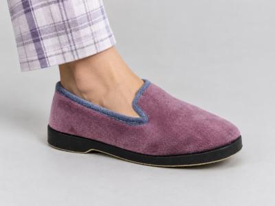Chausson femme charentaise fourrée pure laine vieux rose CHIC & RELAX OUF cimaise