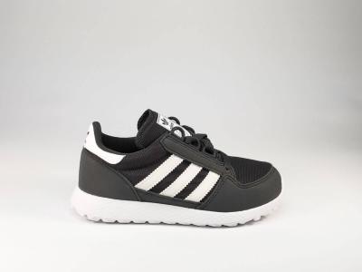 Basket garçon en toile gris ADIDAS Forest Grove à lacets destockage à pas cher