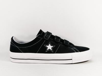 Basket homme destockage CONVERSE 162518C cuir noir à velcro