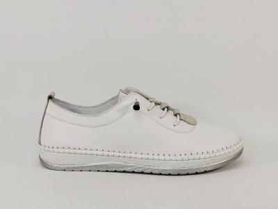 Basket sans lacet femme cuir blanc souple chic et confortable MORAN'S kasli légère