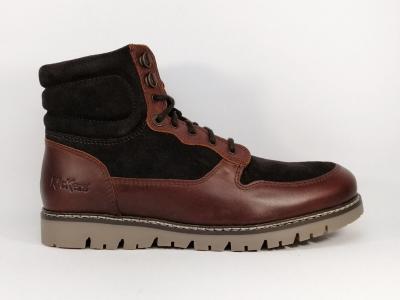 Boots homme en cuir marron waterproof destockage KICKERS Kick mountain