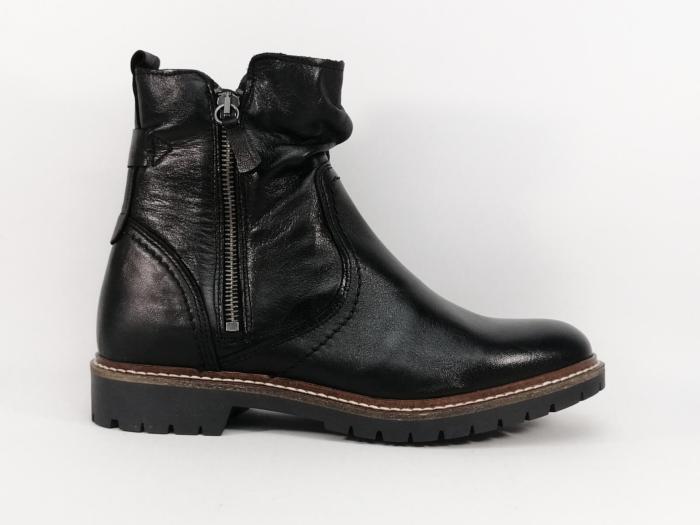 Boots noire femme semelle crantée cuir souple de qualité MORAN'S Salicia