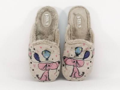 Chaussons originaux femme mule motif chien confort ZEL'S 6562