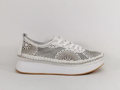 Chaussure femme originale cuir blanc souple ajouré confortable PEDRO TORRES 107bon