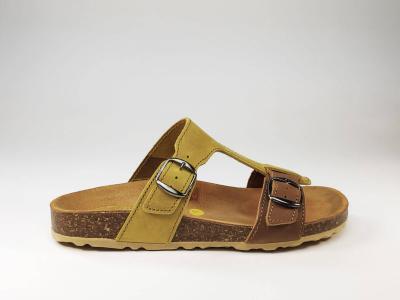 Mule tout cuir moutarde semelle bio ARTPELLE 1622 pour femme