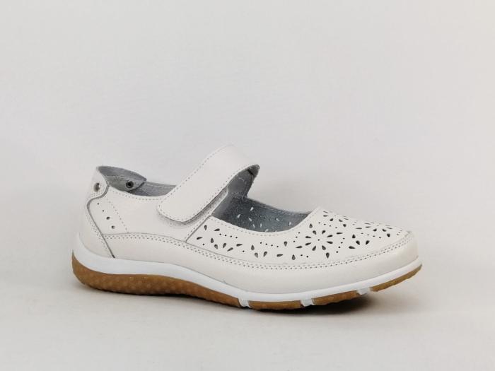 Babies femme cuir blanc souple et confort MORAN'S vemas à pas cher