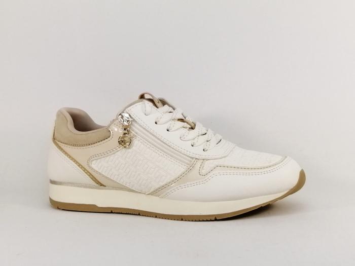Basket de ville femme chic blanche à pas cher confortable TAMARIS 23603-42 vegan