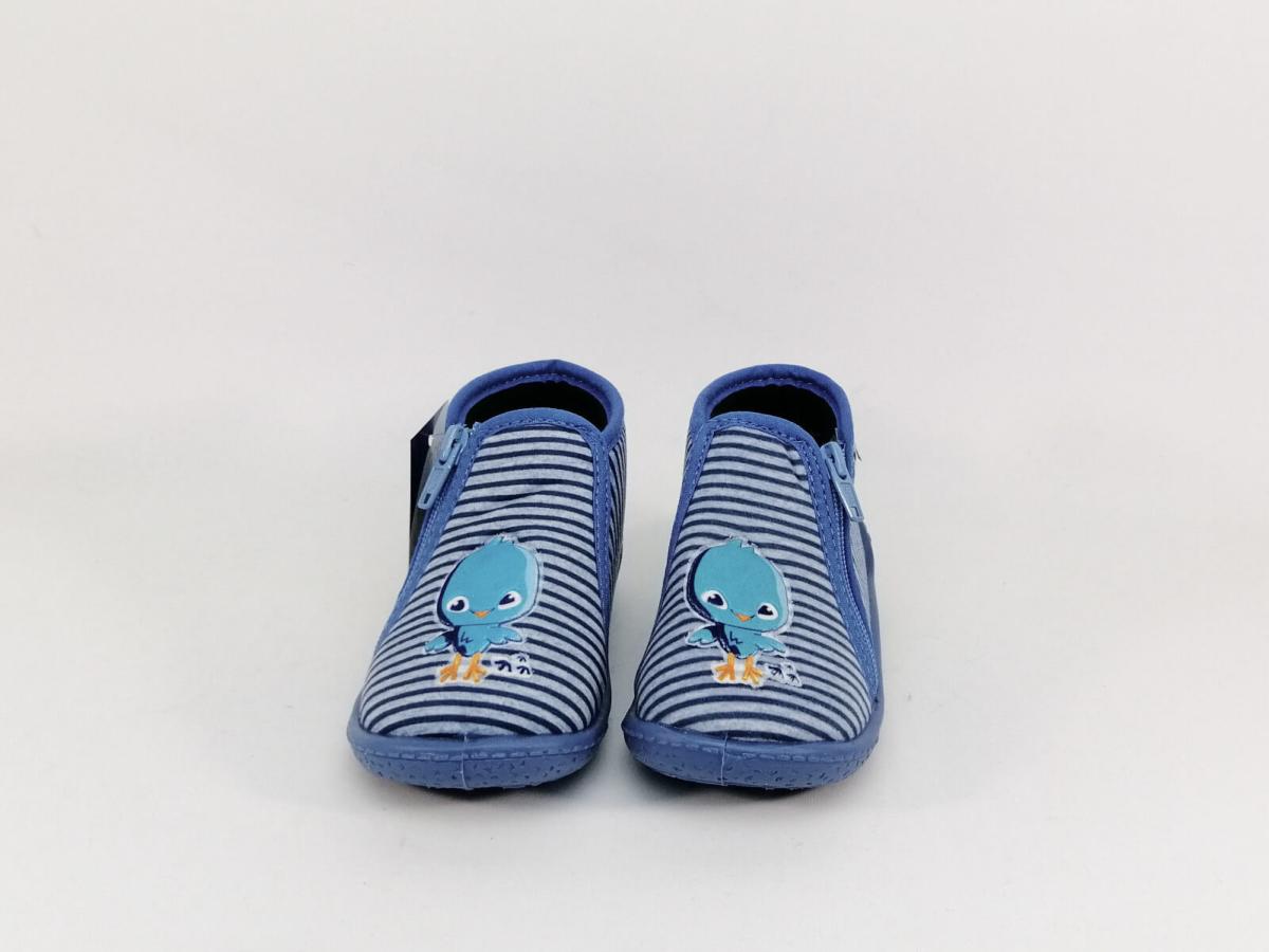 Chaussons bébé garçon en toile imprimée - bleu imprimé caravane, Chaussures