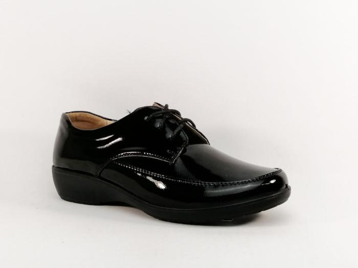 Derby femme vernis noir à pas cher souple et confortable intérieur cuir SWEET'R Colora