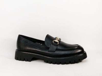 Mocassin noir femme grande taille confortable à pas cher CINK ME DMQ5-6 tendance
