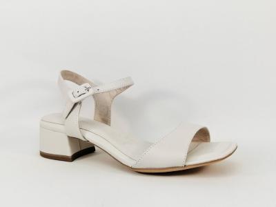 Sandale blanche chic  talon carr destockage TAMARIS 28265 en cuir femme