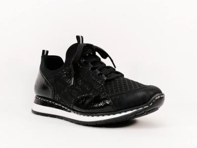 Sneakers confort  lacets RIEKER N3089 noir pour femme