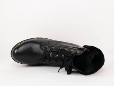 Boots fourrée grande pointure femme cuir noir destockage REMONTE D8463