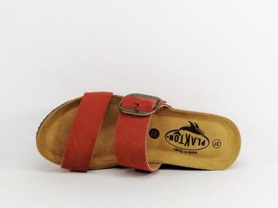Mule compensée femme confortable cuir terracota PLAKTON so rock fabrication Espagne