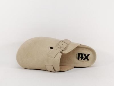 Sabots cuir femme daim beige clair destockage XTi 142871 confortable à pas cher