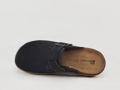 Sabot noir homme confortable semelle cuir souple moelleuse MORAN'S asana à pas cher