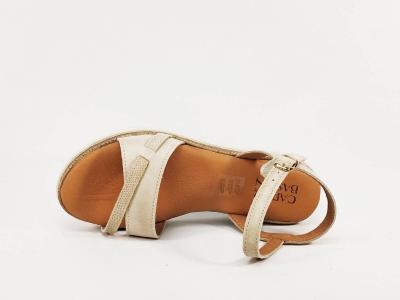 Sandales plateforme femme chic cuir beige semelle confortable moelleuse CAP BASSIN 26012