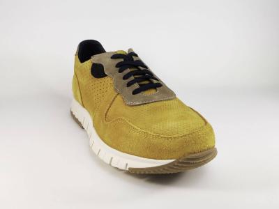 Tennis tout cuir jaune pour homme BRAN'S 13318 - Fabrication Espagne