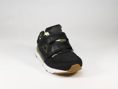 Sneakers velcro garçon en toile noir et camouflage KAPPA Cartago