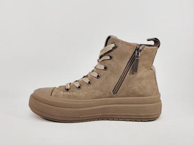 Basket montante femme pas cher tendance et confortable destockage REFRESH 173074 taupe