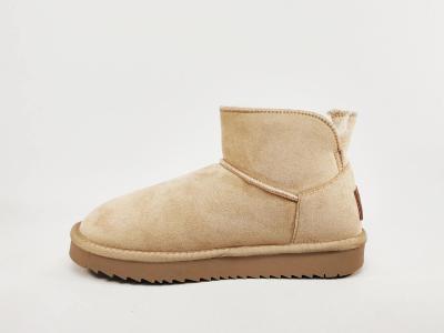 Boots fourrée femme daim beige destockage XTi 44436 confortable pas cher