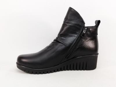 Bottines compensées femme cuir noir souple confortable double zip PEDRO TORRES 2003ES